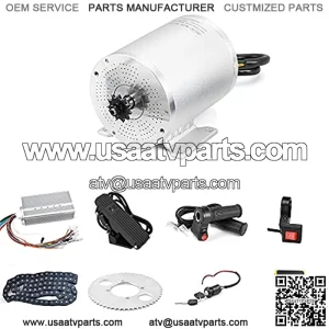 High Speed Brushless DC Motor Kits 2000W 60V Electric Gokart Motor 4250RPM Rated Mid Motors with Controller Pedal Throttle for E-Scooter E-Bike Dirt Bike Motorcycle