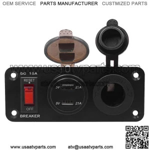 New center console power switch + cigarette lighter holder + 4.2A USB with voltmeter