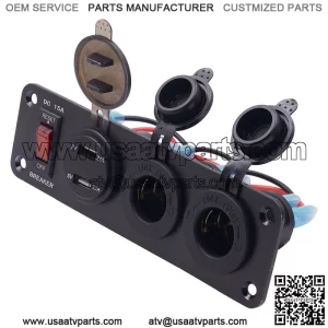 New center console power switch + 2 cigarette lighter holders + 4.2A USB with voltmeter