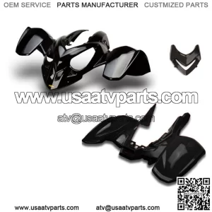 NEW POLARIS PREDATOR 500 BLACK PLASTIC FRONT AND REAR FENDER SET