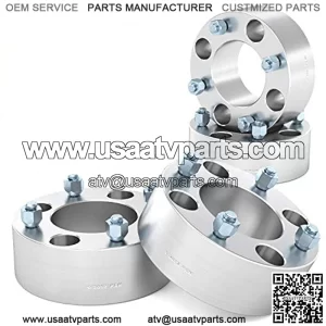 RockTrix - 2 inch ATV Wheel Spacers (4x110, 74mm Bore, 10x1.25 Studs Nuts) Compatible with Honda Yamaha Suzuki Bombardier (Read Listing for Year Model Info) UTV V3 50mm Silver 4pcs