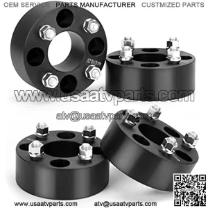 KSP 4x4 to 4x4 Wheel Spacers for Golf Cart, 2" ATV Wheel Spacer Fits for EZ GO EZGO Club Car, 50mm Thick 4x101.6mm Thread Pitch 1/2" x20 Hub bore 62mm, Black 4PCS