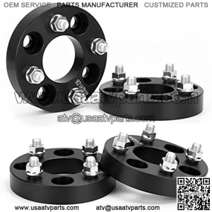 4x4 to 4x4 Wheel Spacers for Golf Cart, 1" ATV Wheel Spacer Fits for EZ GO EZGO Club Car, 25mm Thick 4x101.6mm Thread Pitch 1/2" x20 Hub bore 62mm, Black 4PCS