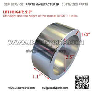 Bombardier Outlander MAX XT Brp ATV 2" or 2.5" Suspension Spacer Lift Kit (2.5 Inch, Alloy)