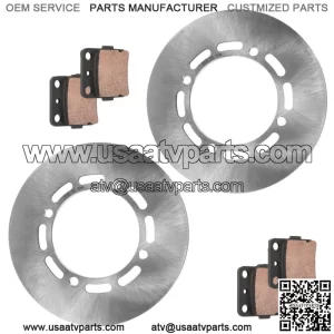 2 Front Brake Disc Rotor w/ Brake Pads fits Yamaha Grizzly 660 YFM660F 2003-2008