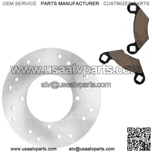 Rear Brake Disc Rotor W/ Pads for Polaris Ranger 500 2X4 4X4 6X6 2004 - 2005
