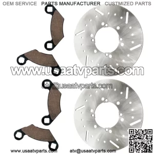 2 Front Brake Disc Rotor W/ Pad for Polaris Magnum 425 425L 4X4 1995 1996-1998