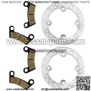 2 Front Brake Disc Rotor And Pads for Polaris RZR 800 EFI 2008 2009 2010-2014