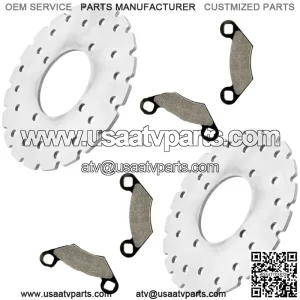 Front Left Right Brake Disc Rotor w/ Pads for Polaris Xplorer 250 4x4 2001 2002