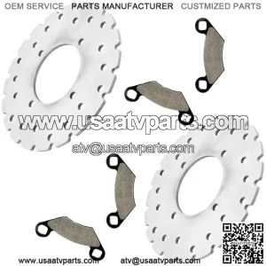 Front Left Right Brake Disc Rotor w/ Pads for Polaris Trail Boss 325 2001 2002
