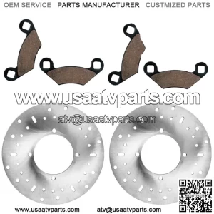2 Front Brake Disc Rotor And Pads for Polaris Sportsman 800 4X4 6X6 2005-2014 (For: Polaris Sportsman 800)