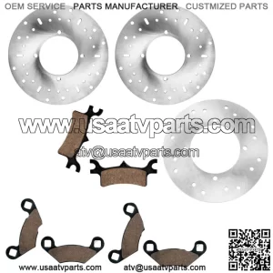 Front Rear Brake Disc Rotor W/ Pads for Polaris Sportsman 800 2005 2006 2007 (For: Polaris Sportsman 800)