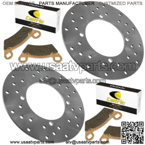 2x Rear Brake Disc w/Pads for Polaris Ranger 400 / Sportsman ACE 14-15 / ACE 570