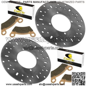 2x Front Brake Disc w/Pads Polaris Sportsman 570 X2 Utility Big Boss 6x6 ACE 500 (For: Polaris Sportsman 570)