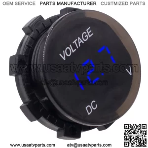 Blue car digital display voltmeter
