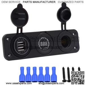 Center console 4.2A with aperture dual USB red + color screen voltmeter 12V + 12V seat with light