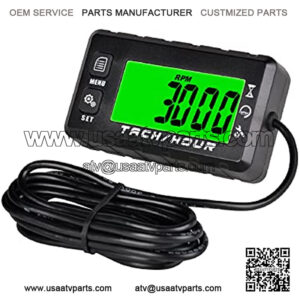 Digital Self Powered Hour Meter Tachometer,Maintenance Reminder,Alert RPM Reminder,User Shutdown,Waterproof,Use for ZTR Lawn Mower Generator Marine ATV Motor and Gas Powered Equipment