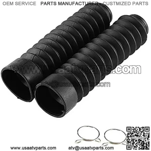 1 par de polainas de cubierta de horquilla de goma - Motocicleta Cubierta de horquilla delantera Polainas Gators Botas Amortiguacin de choque Cubierta de polvo 205 x 42 mm(Negro)