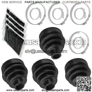 2 Front Axle Inner Outer CV Boot Kit for Yamaha Grizzly 450 YFM450FG 4WD 2008-14