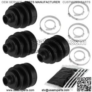 2 Front Axle Outer And Inner CV Boot Kit for Kawasaki Prairie 360 KVF360 2003-05