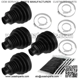 2 Rear Axle Inner And Outer CV Boot Kits for Polaris Sportsman 800 EFI 2008-2010 (For: Polaris Sportsman 800)