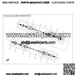 CV Joint Rear Left CFMOTO X5 500 X8 800 9060-280130-1000