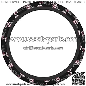 Snowmobile Us Flag Universal 15 Inch Steering Wheel Covers With Cloth For Men'S Women'S Fit For Suvs,Sedans,Cars,Vans
