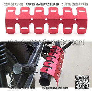 Three T Motorcycle Dirt Bikes Exhaust Pipe Heat Shield Cover Heel Guard Fit for Most Motorcycles ATV Go Karts Quads Sport Dirt Bike Motocross Off Roads, Red