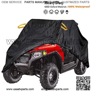 126 Inch UTV Covers Waterproof Outdoor,Heavy Duty Material All Weather 2-3 Passenger Side by Side Snow Rain UV Protection Cover UTV ATV Accessories for Polaris Yamaha Kawasaki Honda