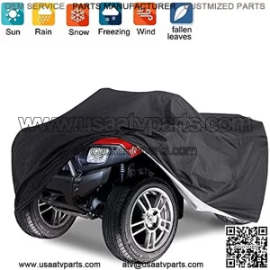 Waterproof ATV Cover with Storage Bag Heavy Duty Black Protects 4 Wheeler from Snow Rain Dust and Sun,88 x 39 x 42 inch