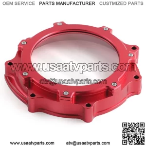Clear Clutch Cover For Yamaha YFZ450 YFZ450R YFZ 450R 2006-2023 Red Aluminum