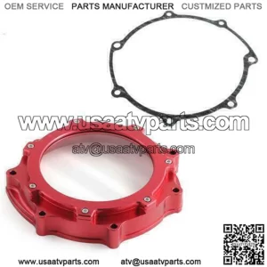 Red Billet Aluminum Clear Clutch Cover + Gasket for Yamaha YFZ450R 2006-2023