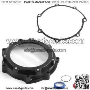 Aluminum Clutch Cover Gasket Set for Yamaha YFZ 450R YFZ450R 2006-2023 Black