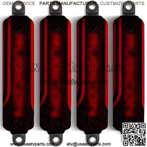 Black & Red Shock Covers for Honda Fourtrax Rubicon - Limited Edition (Set of 4) (For: Honda FourTrax Foreman 400)