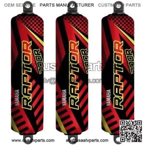 Red Black & Yellow Shock Covers for Yamaha Raptor YFM700 New Model [2025]