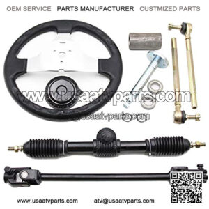 300mm Steering Wheel 110cc Go Kart , PRO BAT, Go Kart Go Cart ATVTV 110cc 125cc 140cc 150cc Steering Wheel Tie Rod Rack Adjustable Shaft Tie Rod Kits