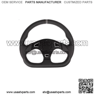 Assault Industries Ballistic 'D' V2 UTV Leather Steering Wheel ( Gray Accents )