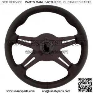 Grant 4 Spoke 13" Sure Grip Steering Wheel #8510 & Adapter Kawasaki Teryx - Blk  (For: More than one vehicle)