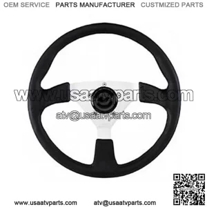 3 Spoke 13.5" Steering Wheel #191-14 & Adapter 04-09 Yamaha Rhino - Silver (Fits: Yamaha Rhino 660)