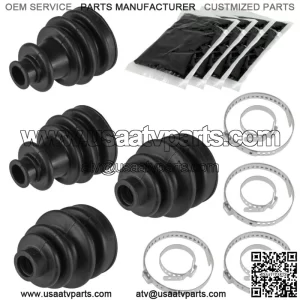 2 Rear Axle Inner Outer LH RH CV Boot Kit for Polaris Sportsman 570 6X6 2018-20 (For: Polaris Sportsman 570)