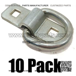 (10) 3/8 STEEL D RINGS & CLIPS TIE DOWN Rope Chain for Snowmobile Boat ATV Quad