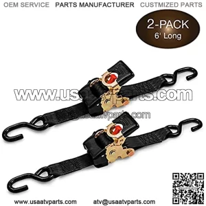 Mall 2 Quick n Easy Retractable - 2 Inch x 6 Ft - Tight & Secure Trailer Cargo Tie Downs for Boats, ATVs, Motorcycles - 4,000 lbs Break Strength