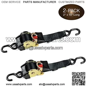 2 Autoetract NO-RATCHETING Ratchet Straps" x 10'etractable SELF-CONTAINED Compact Cargotrapiedowns for Motorcycles, Bikes, ATVs |Tight & Secure Tie-Down in Pickups, Trailers, Garages