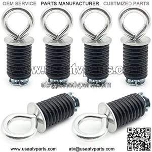 ATV Anchors Lock and Ride Tie Downs Compatible with Polaris RZR, Sportsman and Ace 6 Pack Black