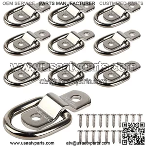 D-Ring Tie Downs Anchors Lashing Rings for Loads on Trailers Trucks RV Campers Vans ATV SUV Boats Motorcycles etc Vehicles Heavy Duty 2400 Pounds Capacity Tie Down Ring (10-Pack)