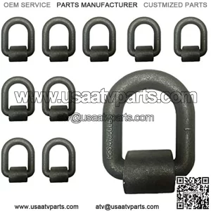 Mega Cargo Control 1" Long Type Weld-On D Rings (10-Pack) | Heavy-Duty Forged Steel Tie Down Anchor w/Bracket for Flatbed Trucks & Trailers WLL: 15,000