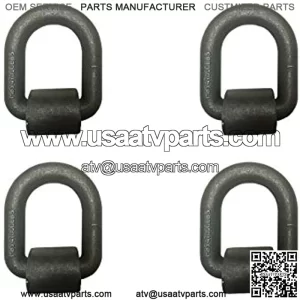 Mega Cargo Control 1" Long Type Weld-On D Rings (4-Pack) | Heavy-Duty Forged Steel Tie Down Anchor w/Bracket for Flatbed Trucks & Trailers WLL: 15,000