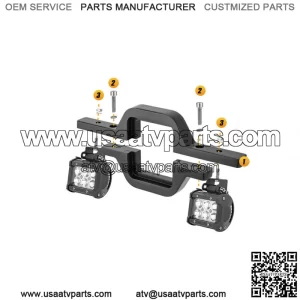 Tow Hitch Mounting Bracket + 3" LED Tow Lights Pods Backup Reverse For Truck