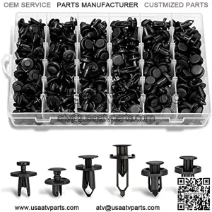 Ginsco 270pcs 6.3mm 8mm 9mm 10mm Bumper Push Fasteners Rivet Clips Expansion Screws Replacement Kit