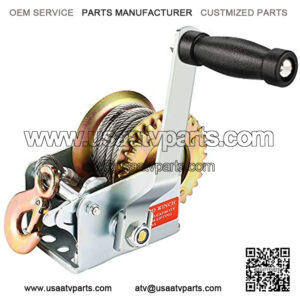 Heavy Duty 600 lbs Hand Winch Steel Cable Crank Gear Winch ATV Boat Trailer with 8m Steel Wire